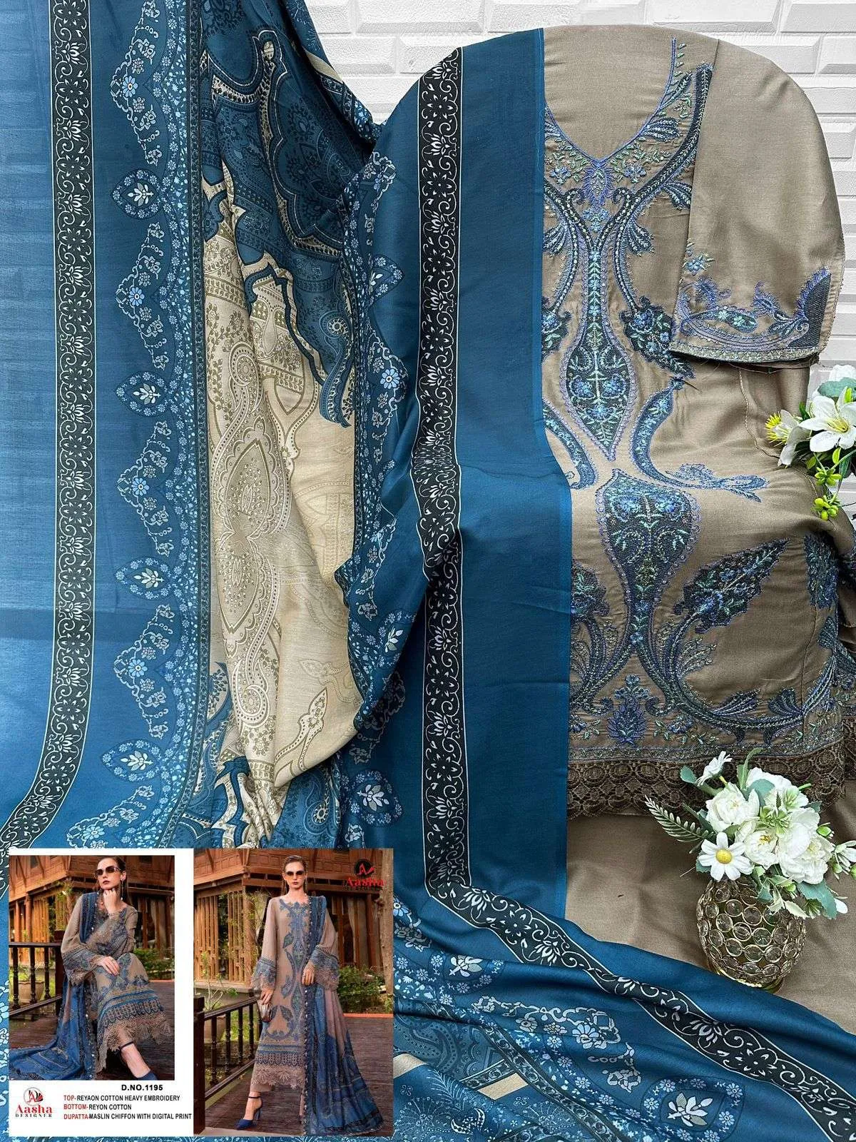 Aasha Designer D No 1195 A B 1200