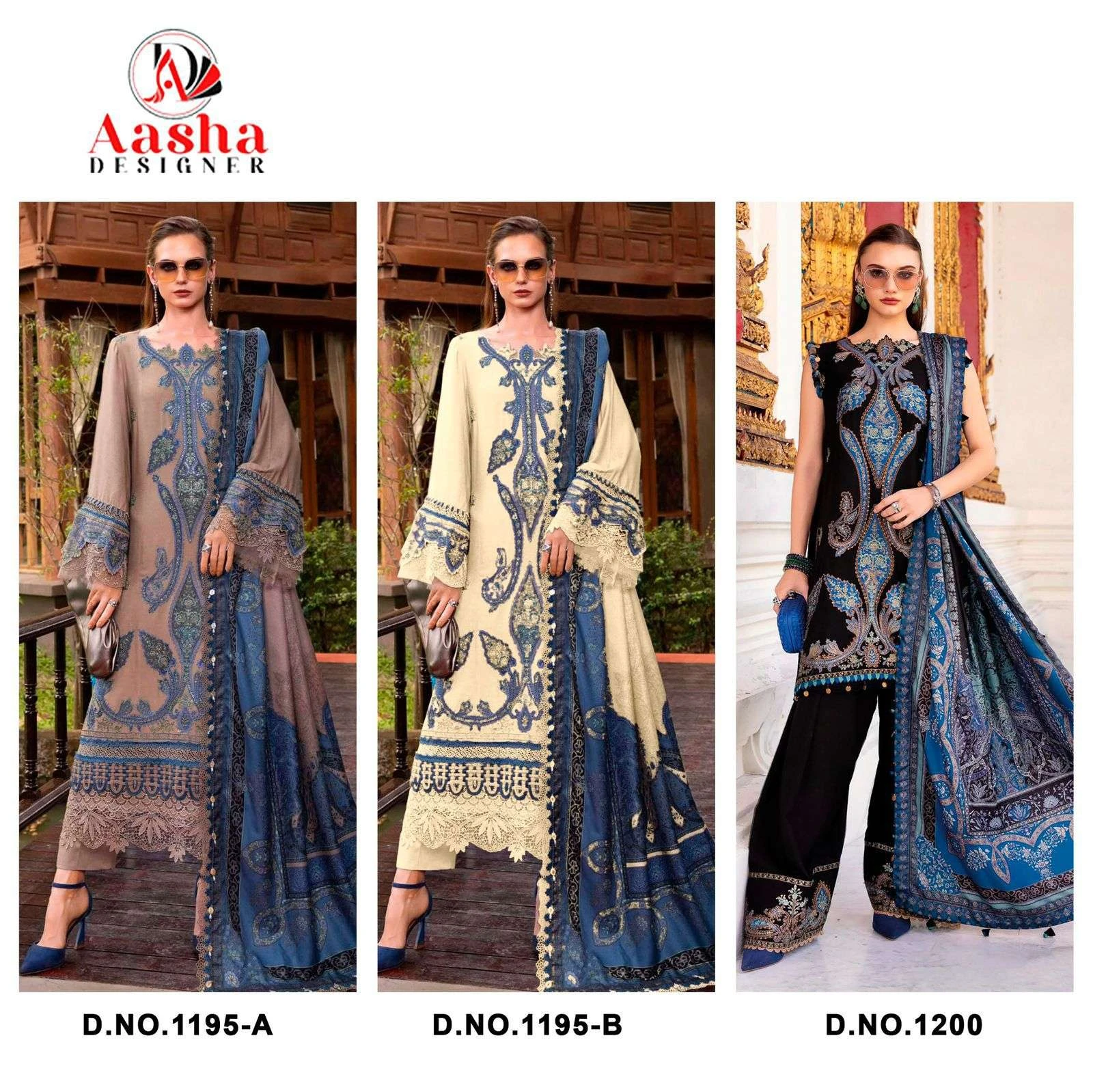 Aasha Designer D No 1195 A B 1200