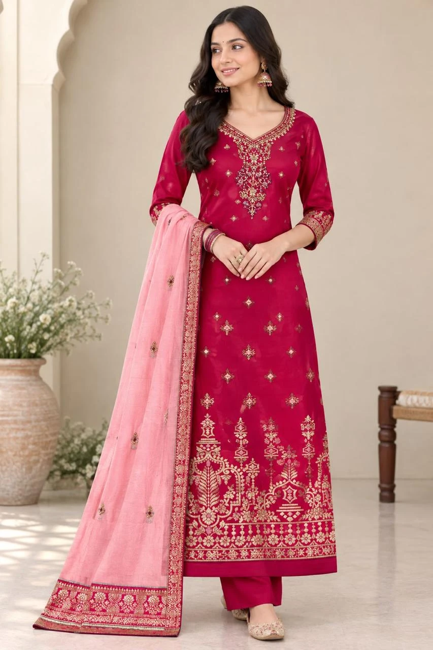 Alisa Sahir Satin Georgette Colorful