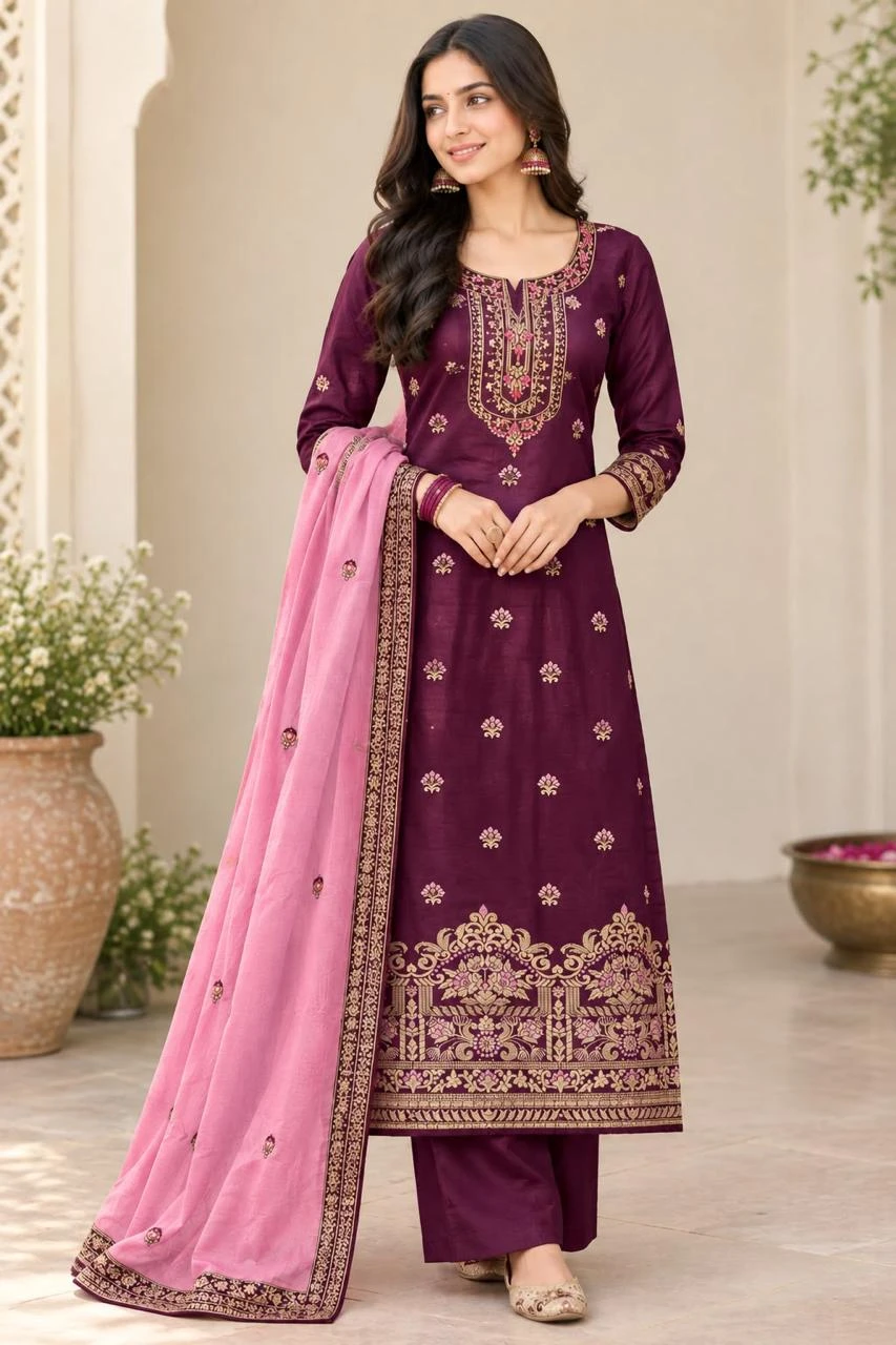 Alisa Sahir Satin Georgette Colorful
