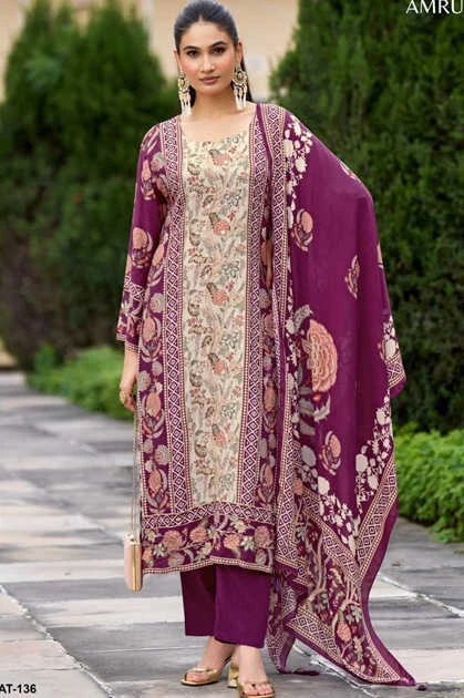 Amrutvela AT 136 A-D Viscose Salwar Suit Catalog 4 Pcs