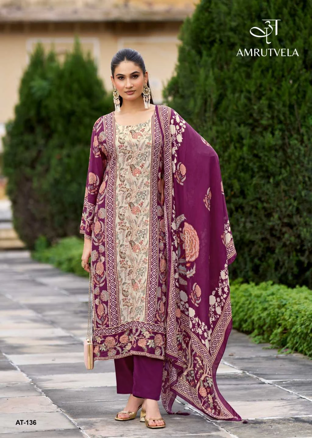 Amrutvela AT 136 A-D Viscose Salwar Suit Catalog 4 Pcs