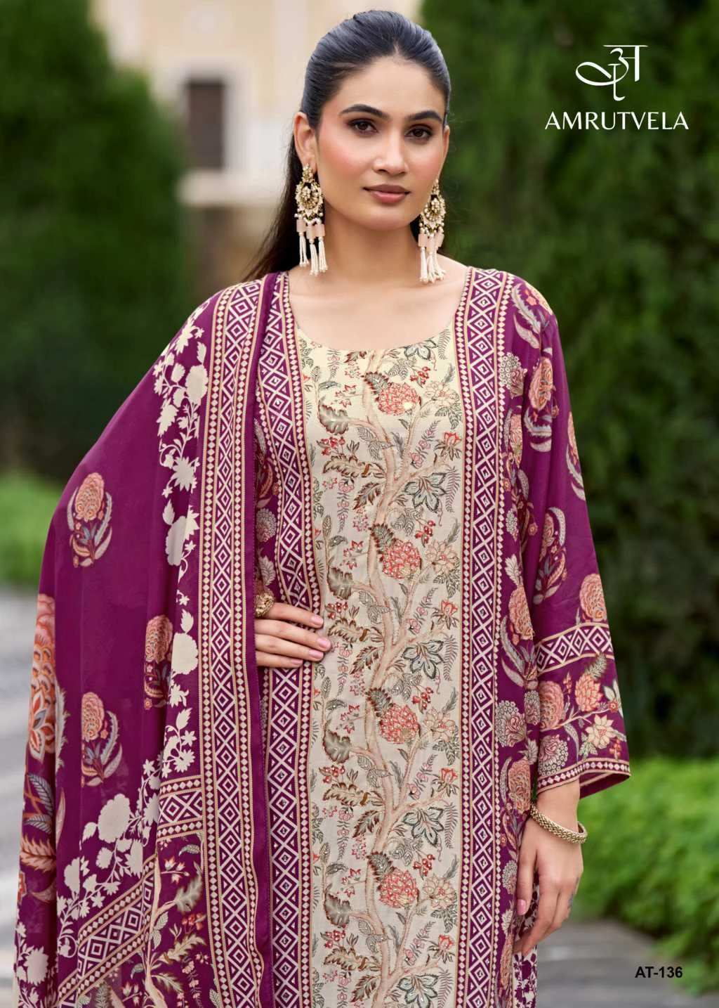 Amrutvela AT 136 A-D Viscose Salwar Suit Catalog 4 Pcs