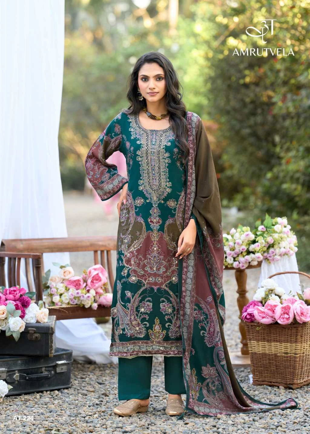 Amrutvela AT 224 A-D Viscose Salwar Suit Catalog 4 Pcs