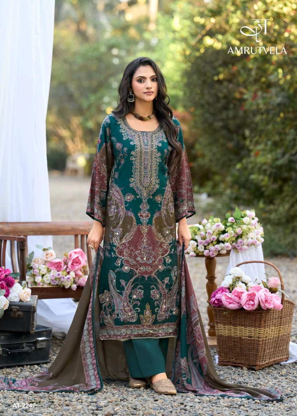 Amrutvela AT 224 A-D Viscose Salwar Suit Catalog 4 Pcs