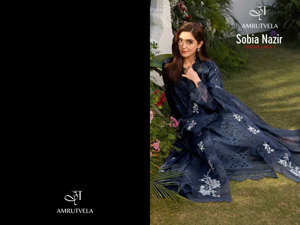Amrutvela Sobia Nazir Luxury Lawn Vol 1 Cotton Salwar Suit Catalog 6 Pcs