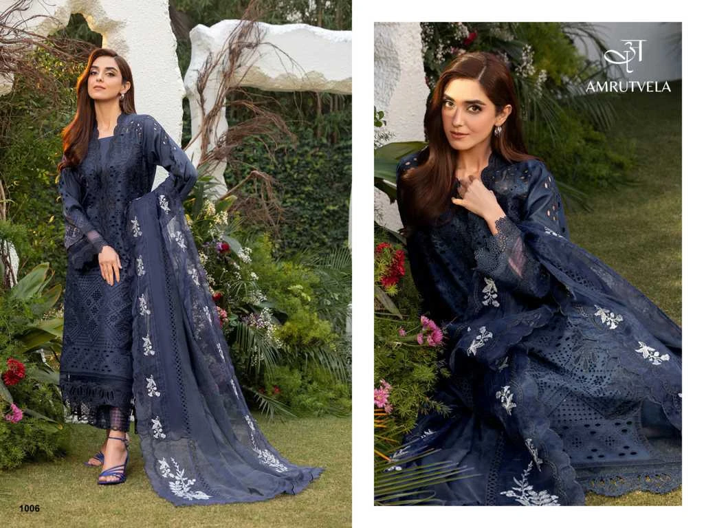 Amrutvela Sobia Nazir Luxury Lawn Vol 1 Cotton Salwar Suit Catalog 6 Pcs