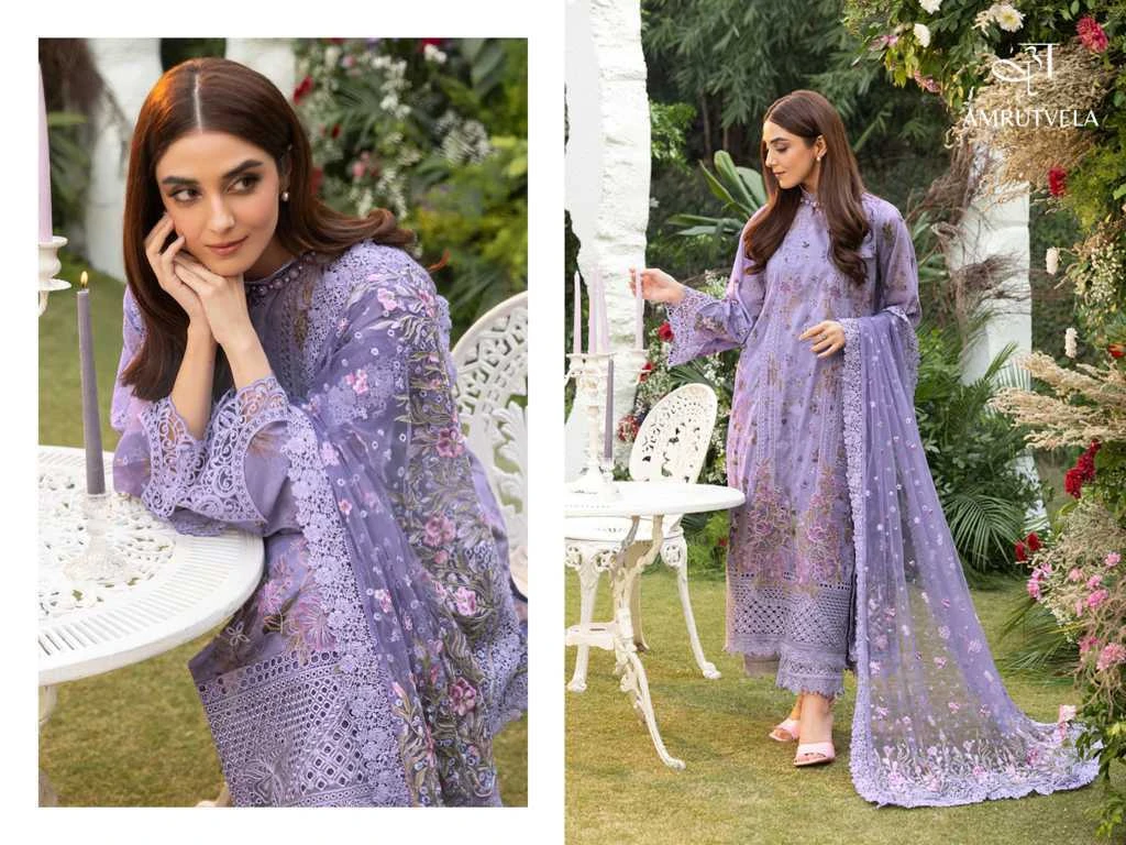Amrutvela Sobia Nazir Luxury Lawn Vol 1 Cotton Salwar Suit Catalog 6 Pcs