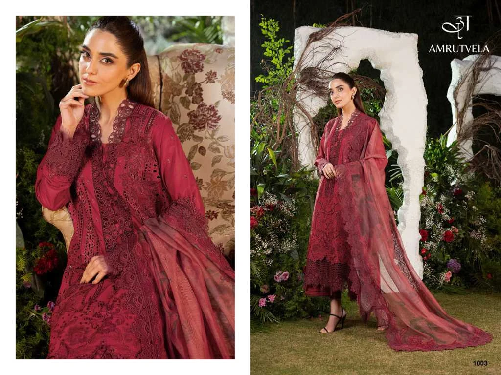 Amrutvela Sobia Nazir Luxury Lawn Vol 1 Cotton Salwar Suit Catalog 6 Pcs