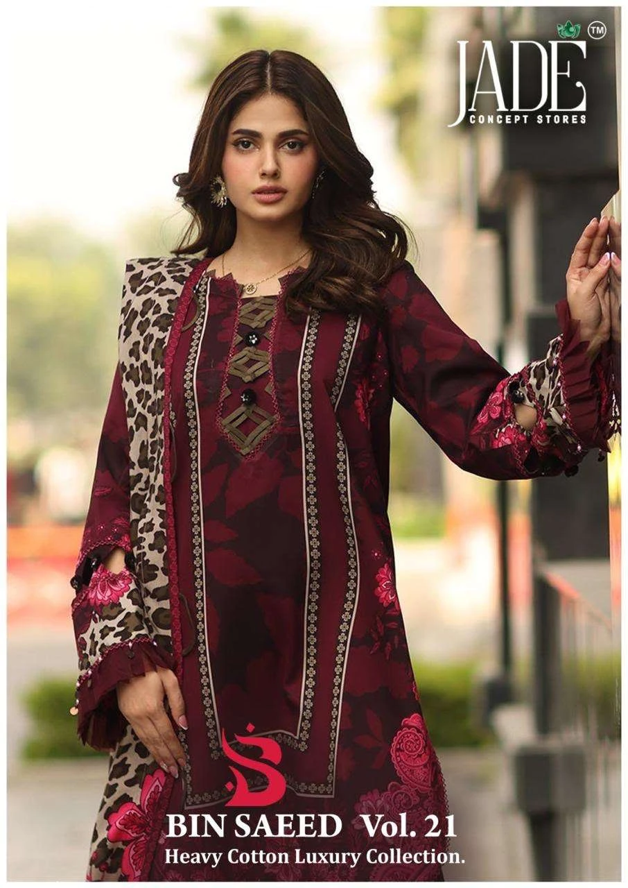 Bin Saeed Heavy Cotton Luxury Collection Vol 21 Ready Made Collection - Readymade Dress