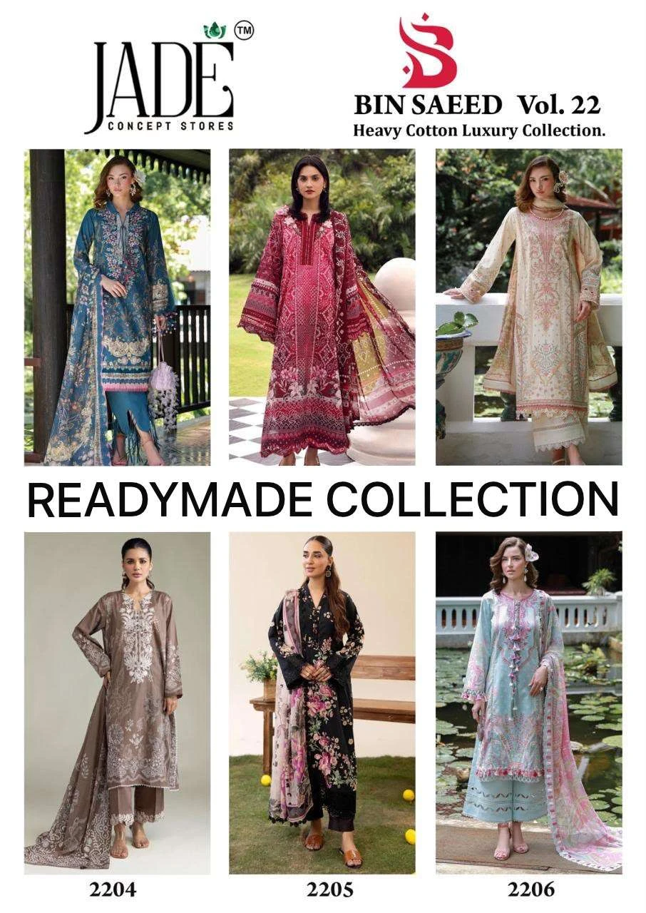 Bin Saeed Heavy Cotton Luxury Ready Made Collection Vol 22 - Readymade Dress