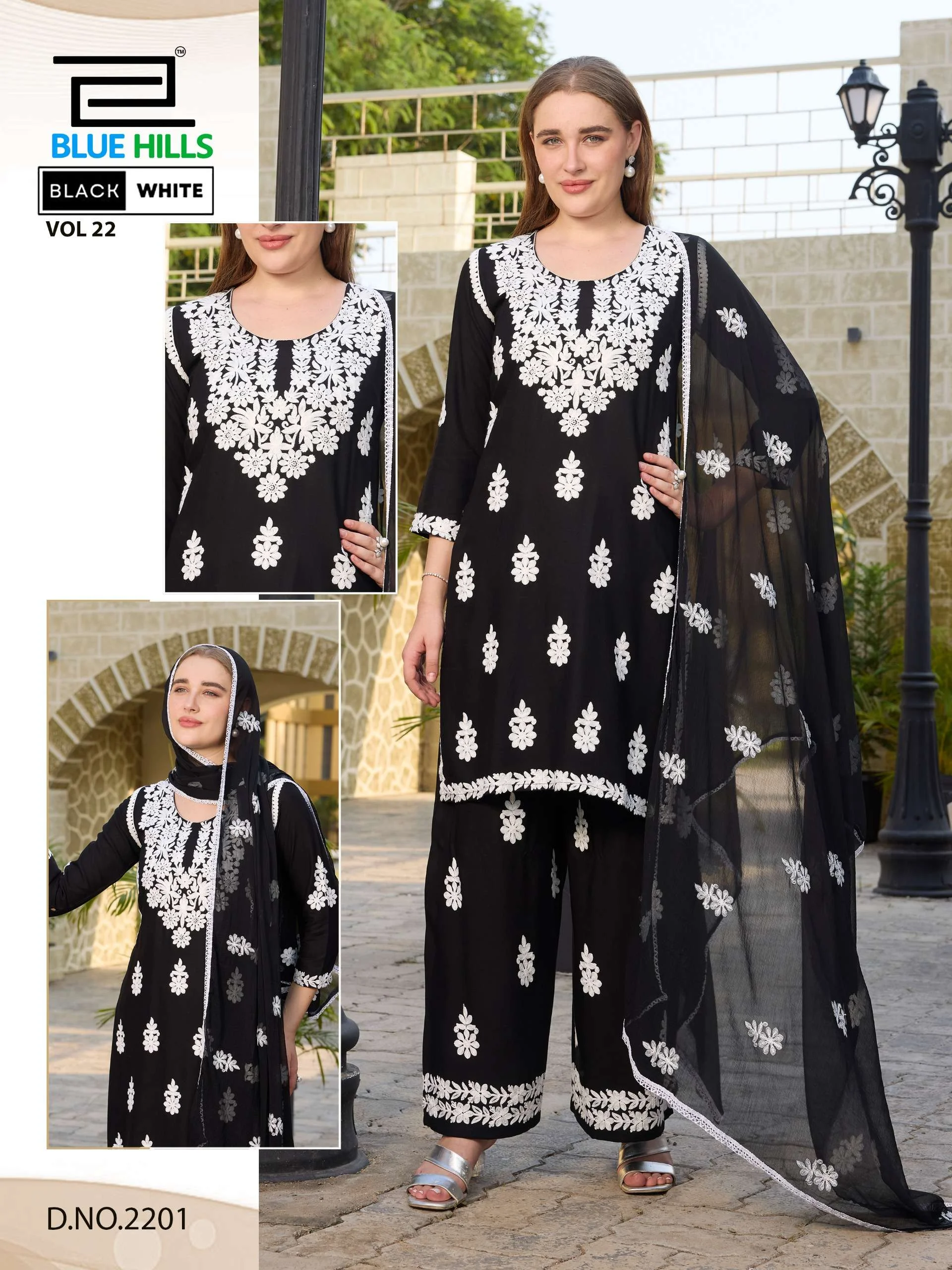 Blue Hills Black and White Vol 22 - Readymade Dress