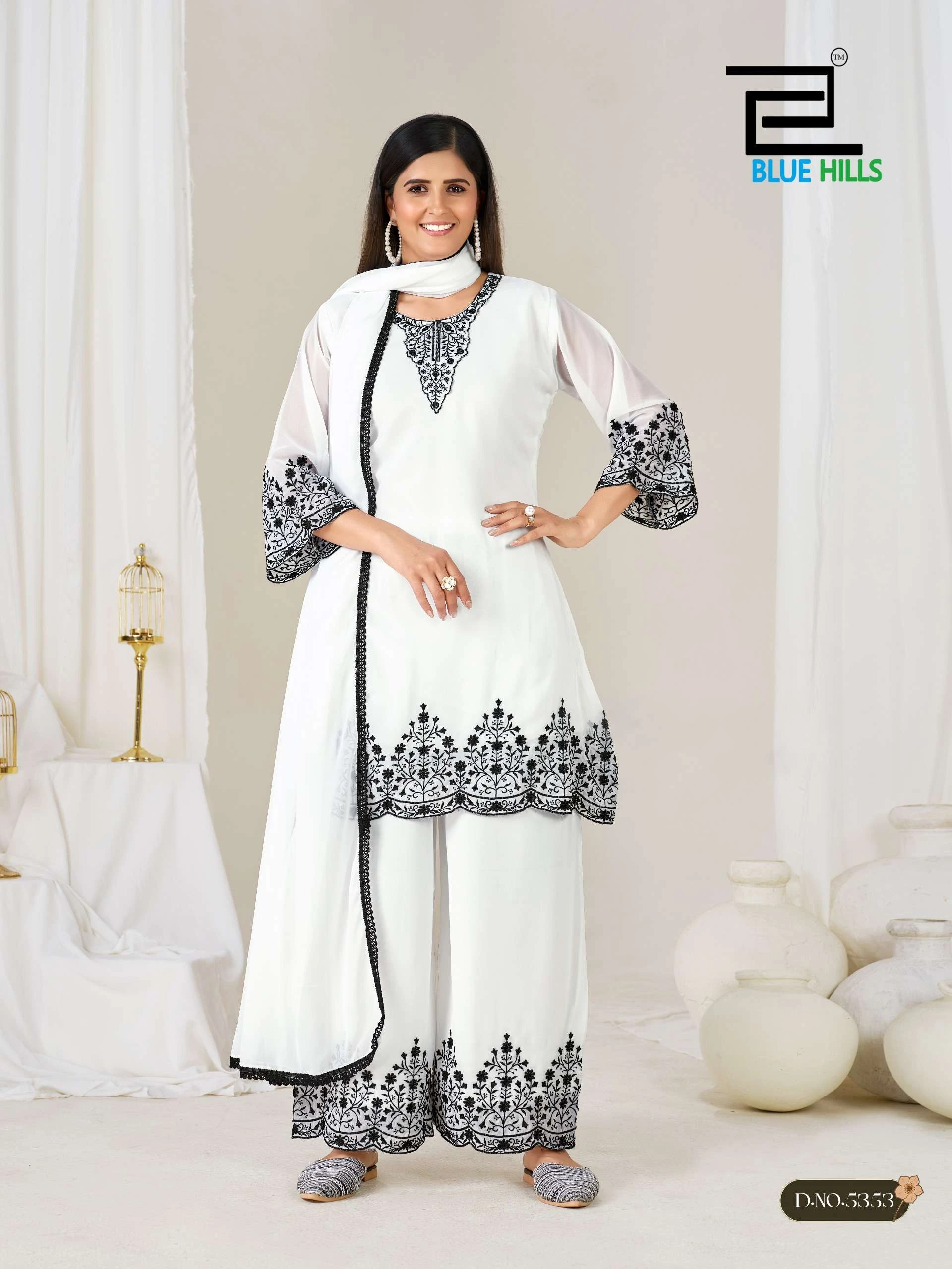 Blue Hills Mahnoor Black and White