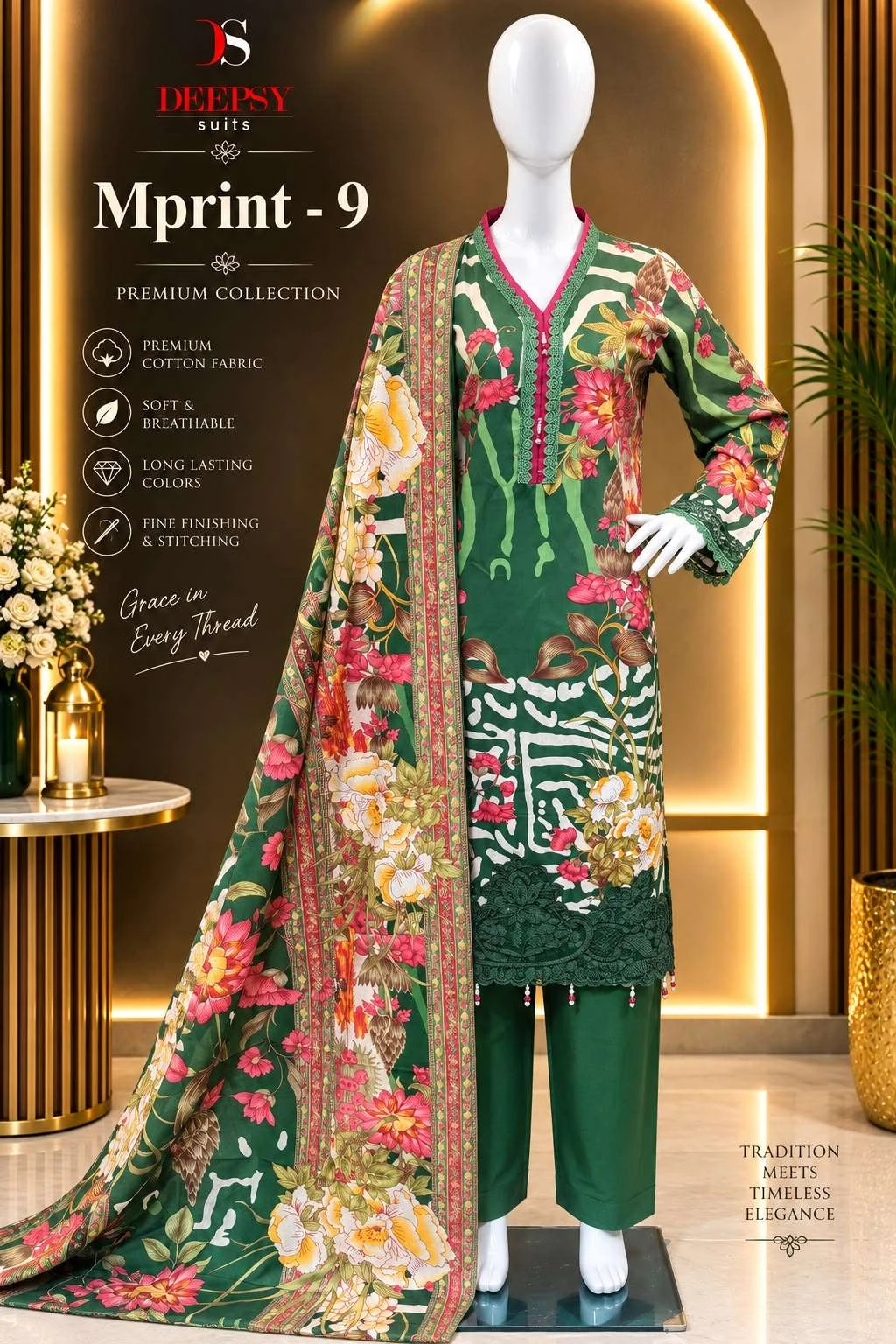 Deepsy Suits Maria B M Print Vol 9 Ready Made Collection - Readymade Dress