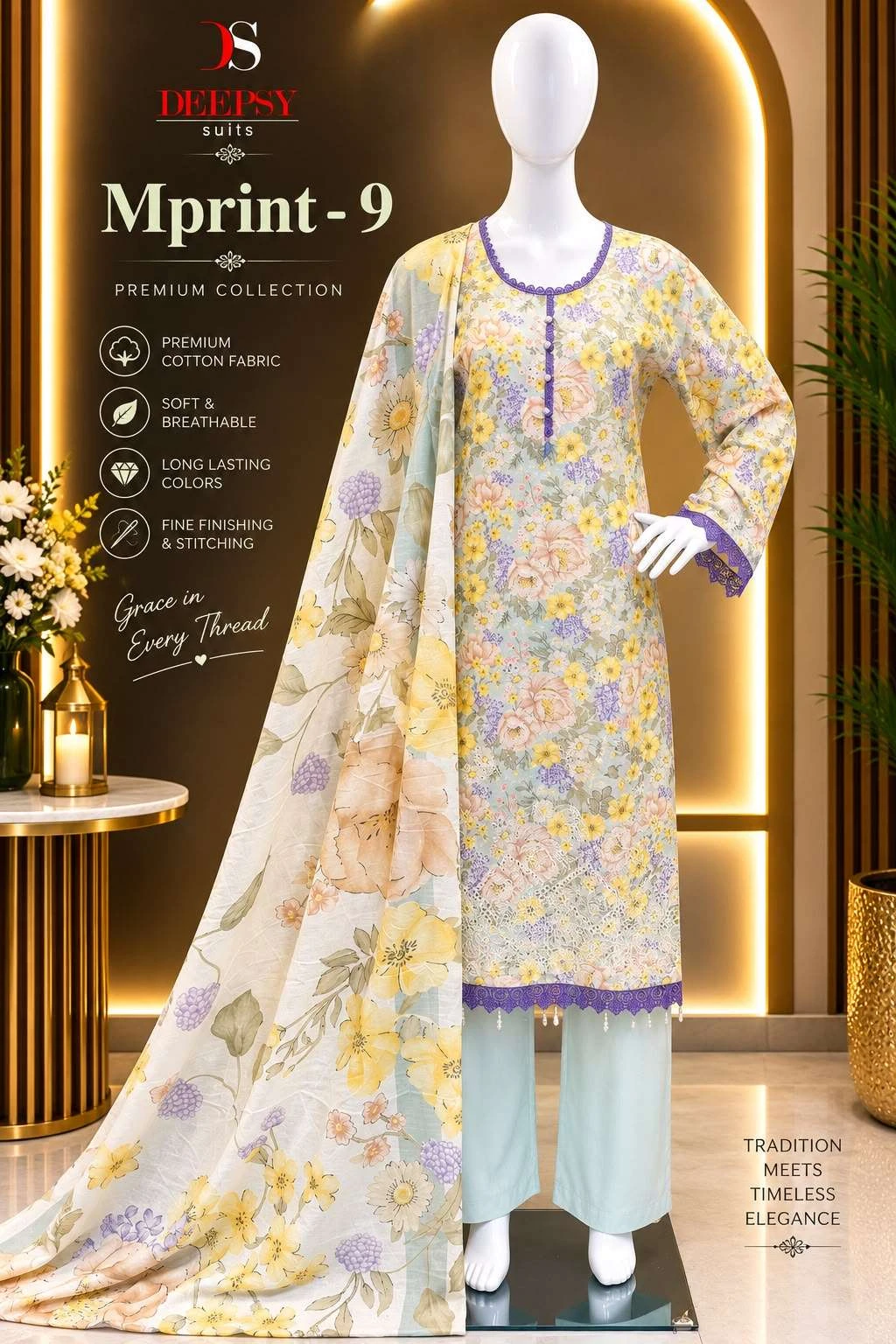 Deepsy Suits Maria B M Print Vol 9 Ready Made Collection - Readymade Dress