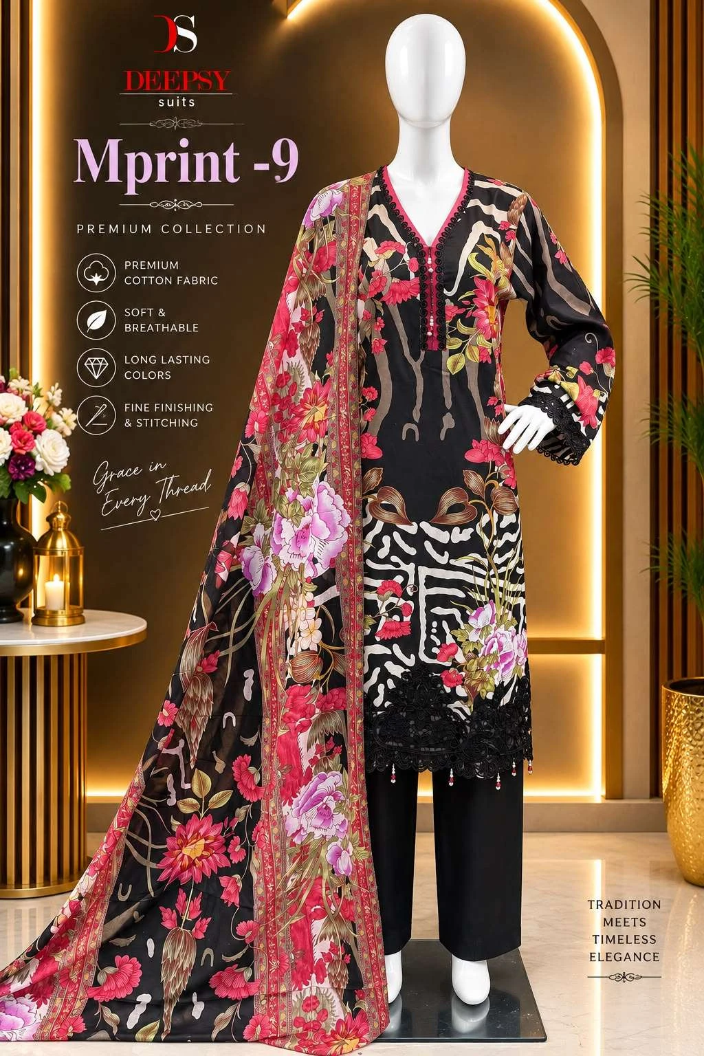 Deepsy Suits Maria B M Print Vol 9 Ready Made Collection - Readymade Dress
