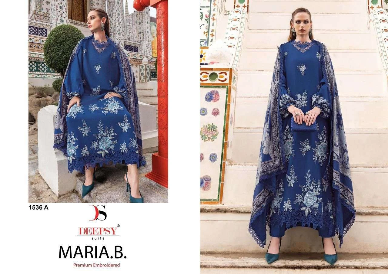 Deepsy Suits Maria B Premium Embroidered Rayon Vol 4 Hit Design 1536