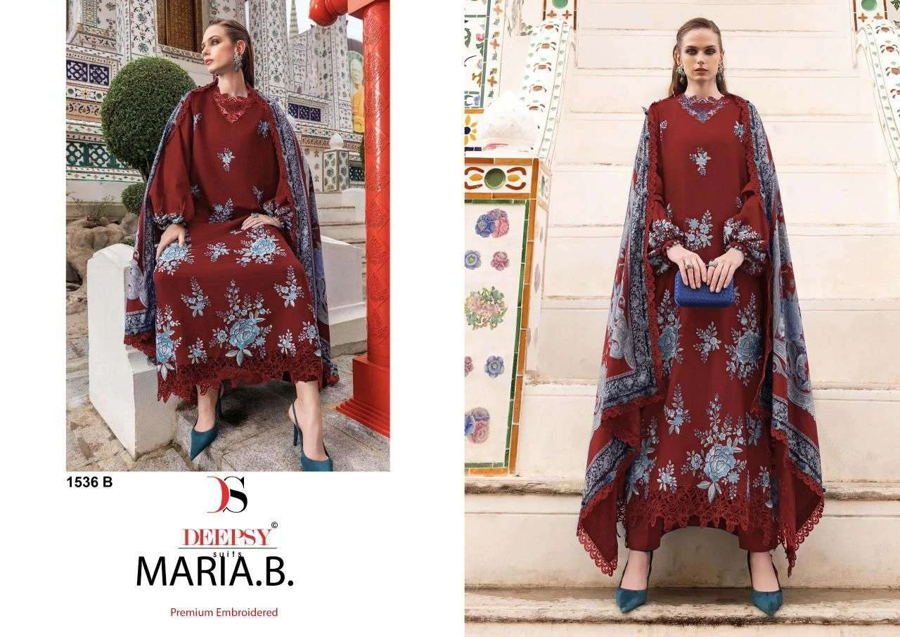 Deepsy Suits Maria B Premium Embroidered Rayon Vol 4 Hit Design 1536