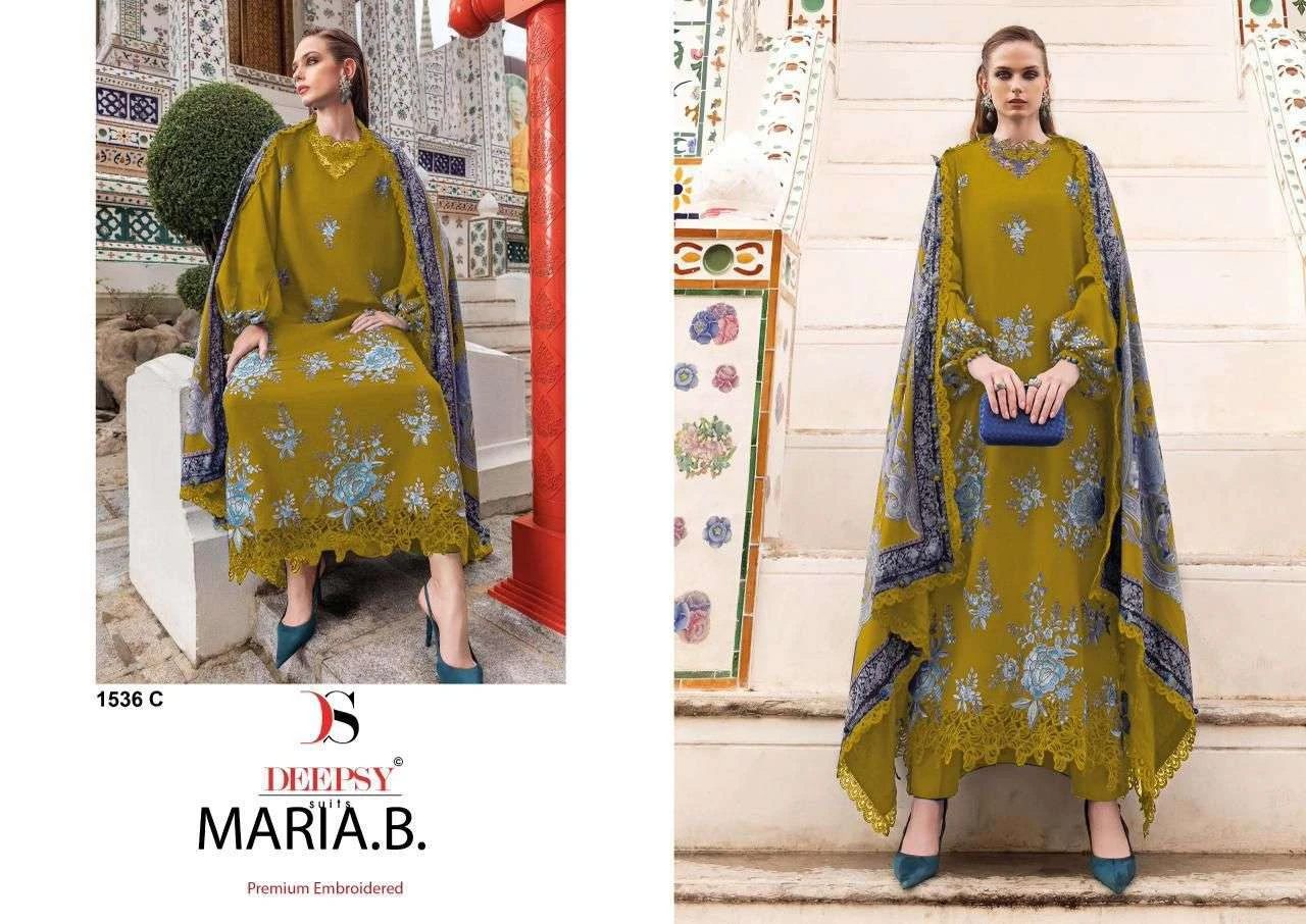 Deepsy Suits Maria B Premium Embroidered Rayon Vol 4 Hit Design 1536