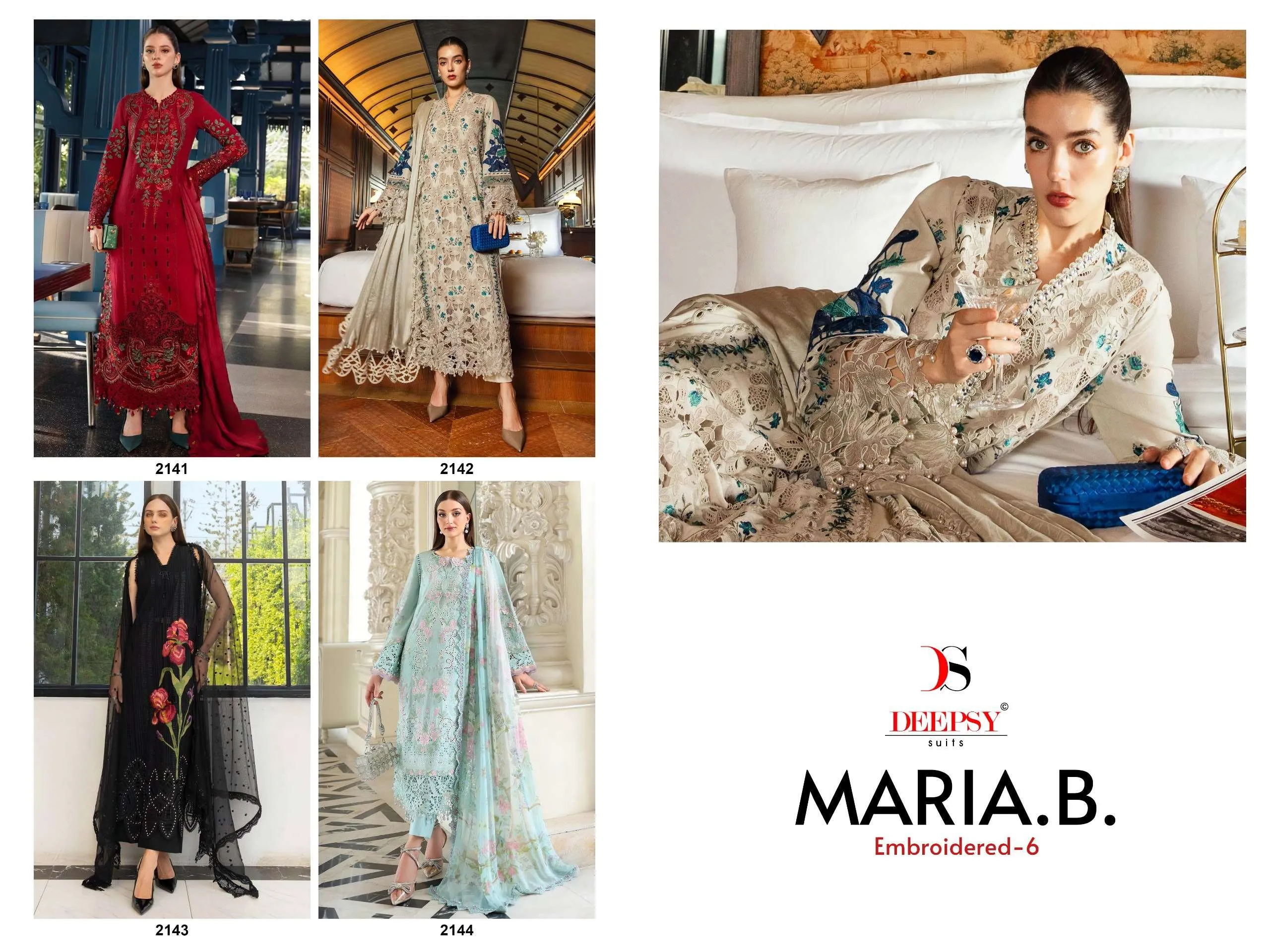 Deepsy Suits Maria B Premium Embroidered Vol 6