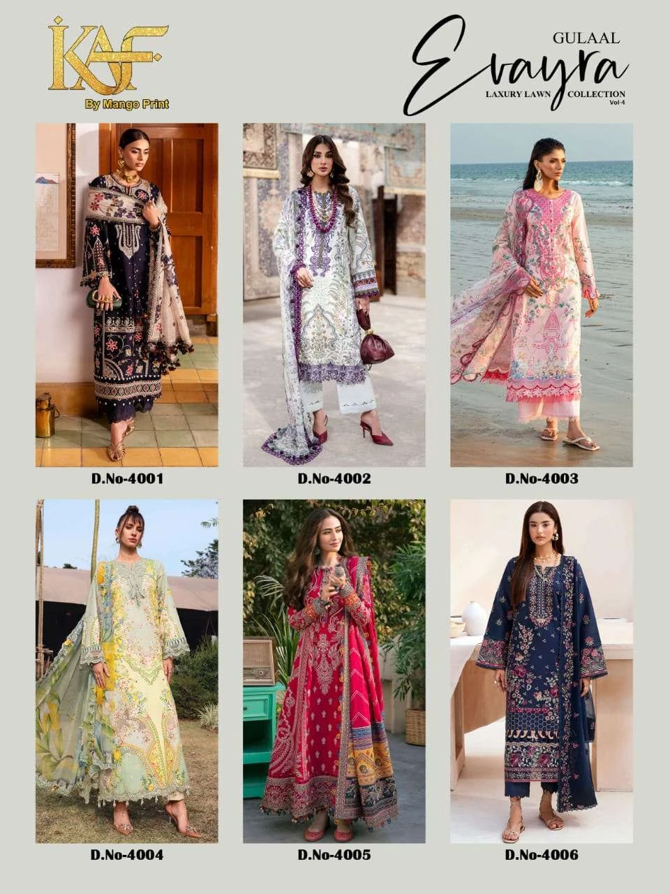 Evayra Gulaal Luxury Lawn Collection Vol 4