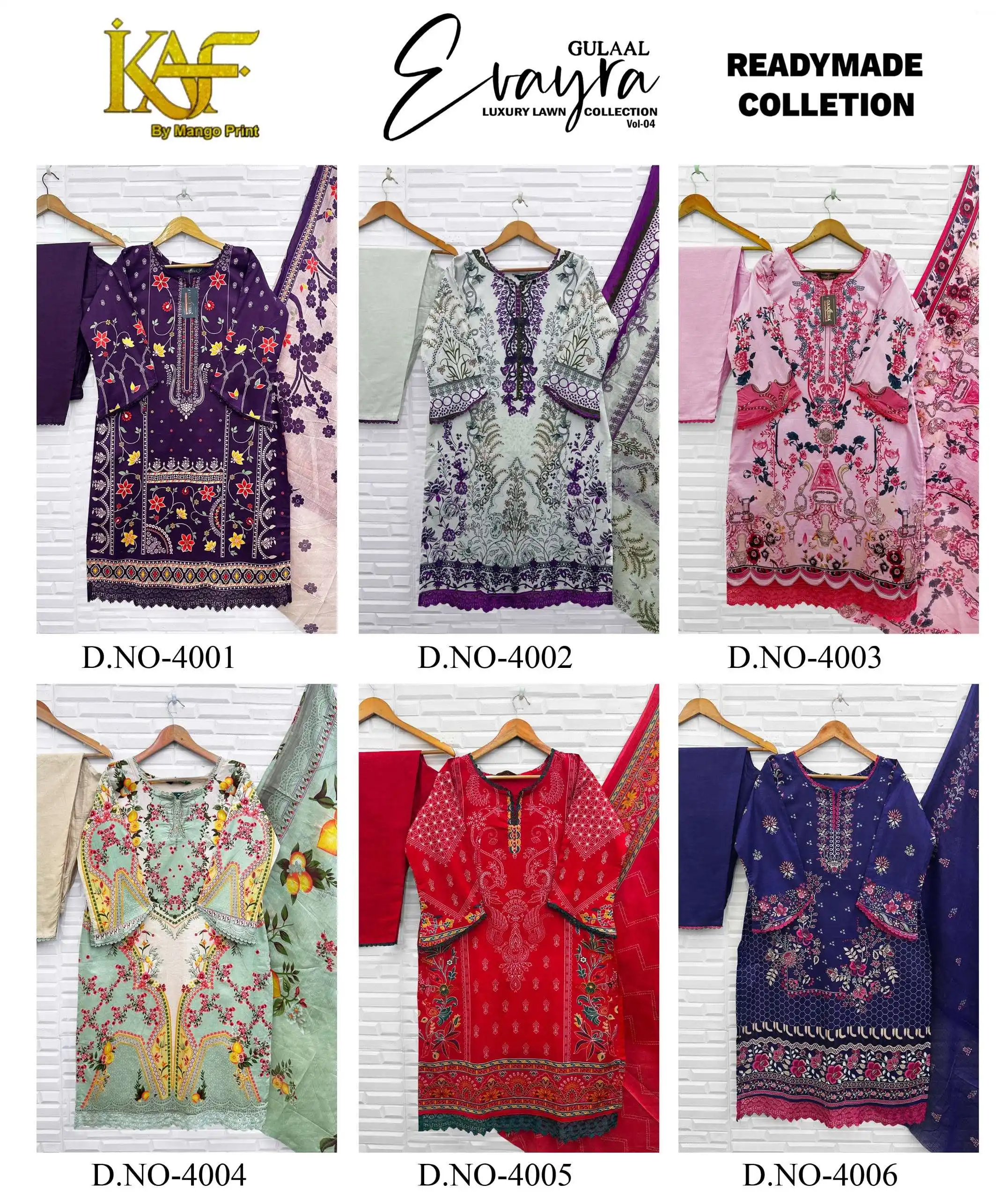 Keval Fab Evayra Gulaal Luxury Lawn Ready Made Collection Vol 4 - Readymade Dress