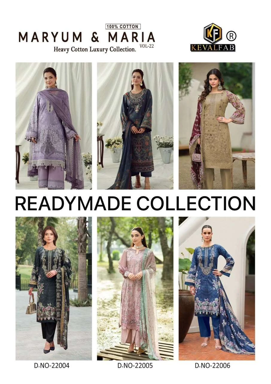 Keval Fab Maryum & Maria Vol 22 Ready Made Collection - Readymade Dress