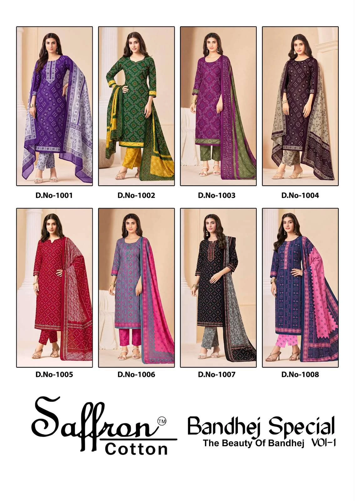 Saffron Cotton Bandhej Special