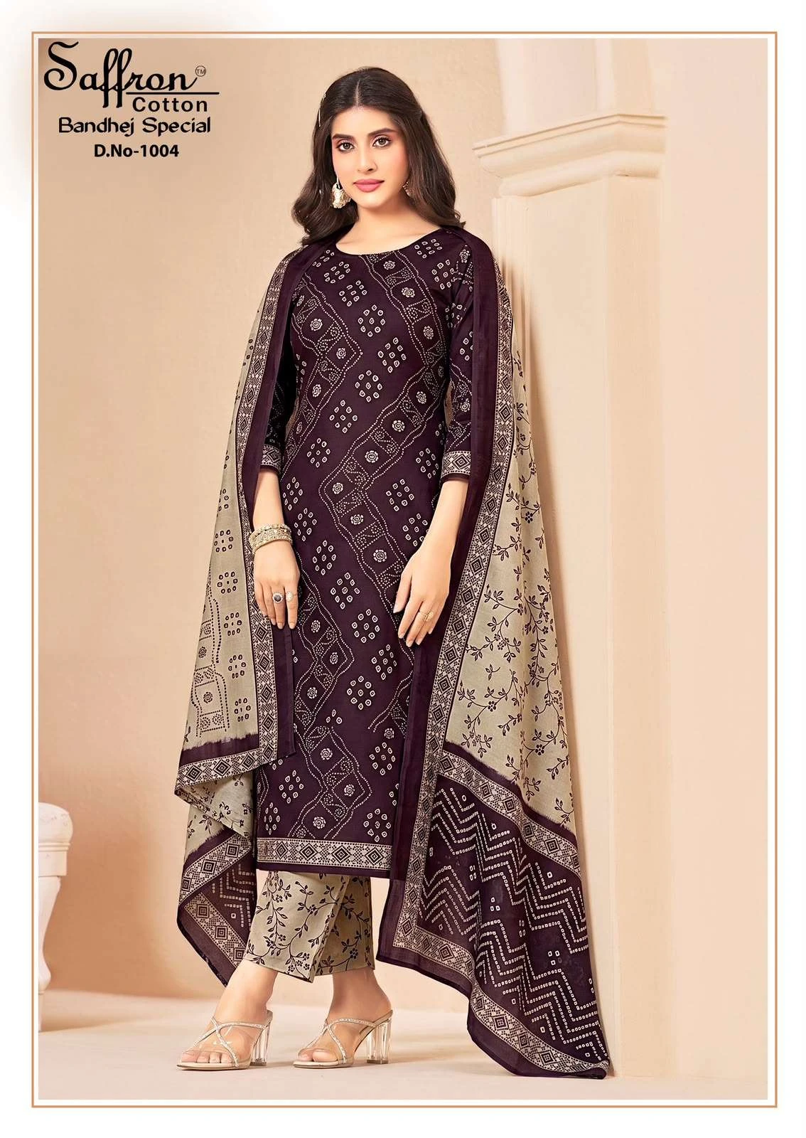 Saffron Cotton Bandhej Special