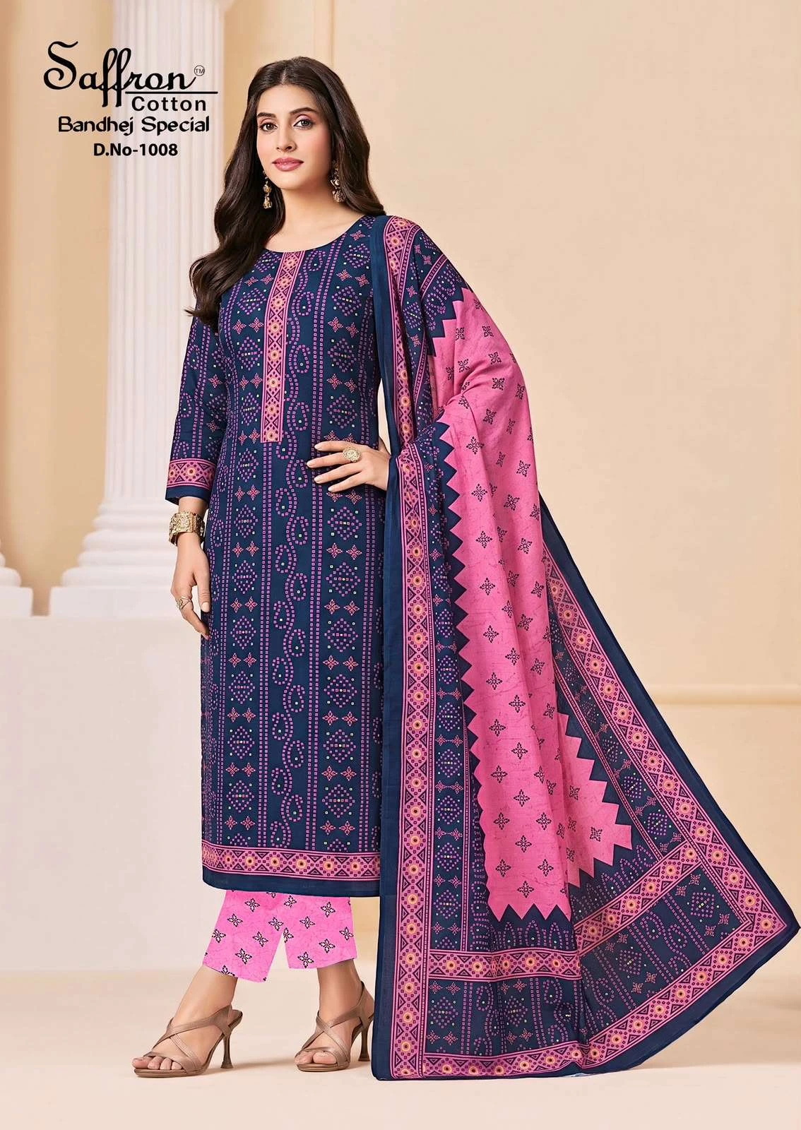 Saffron Cotton Bandhej Special