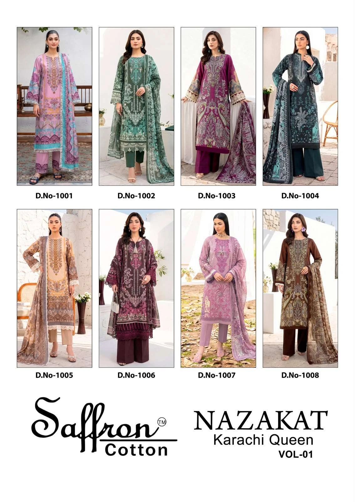 Saffron Cotton Nazakat Karachi Queen Vol 1