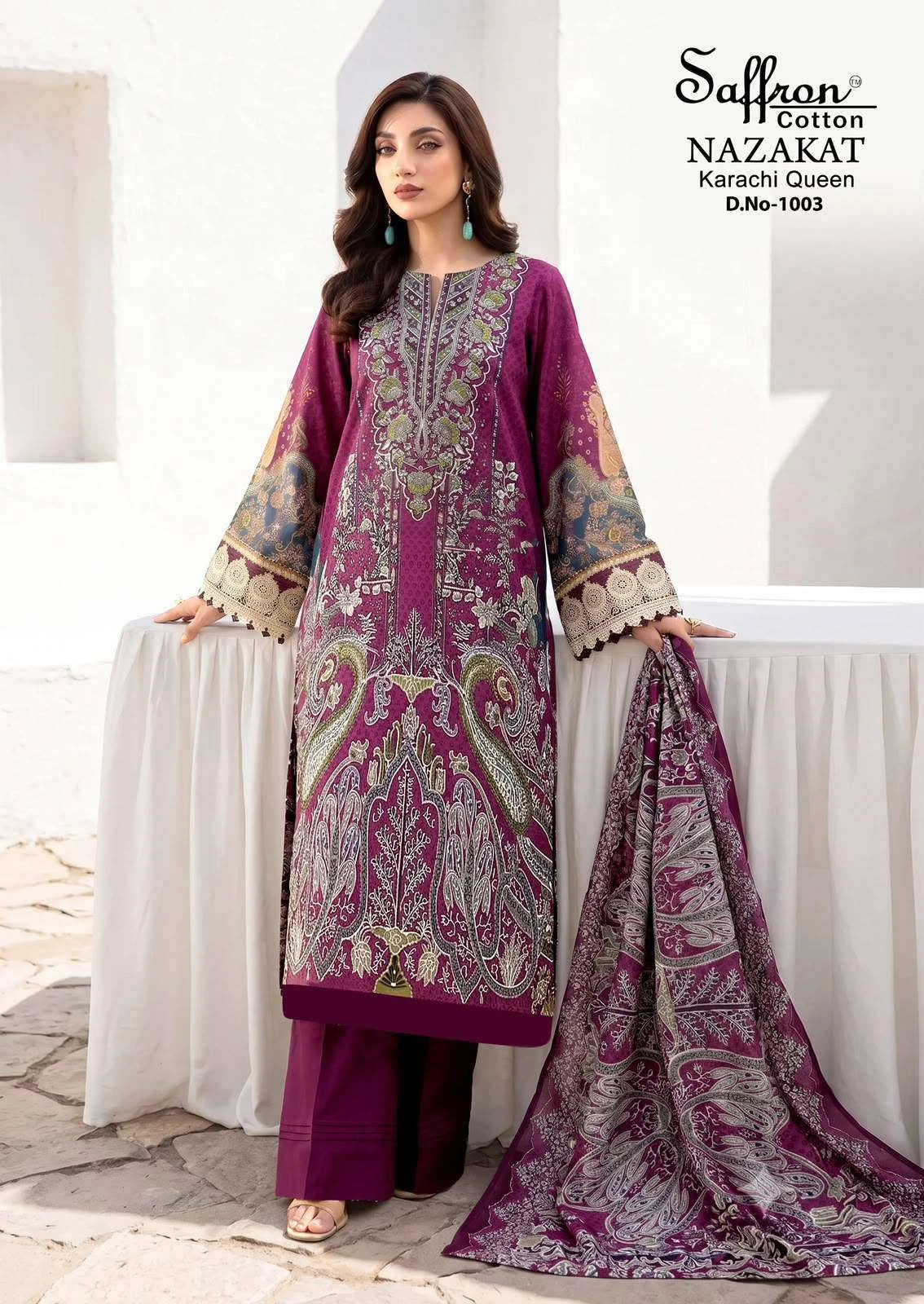 Saffron Cotton Nazakat Karachi Queen Vol 1