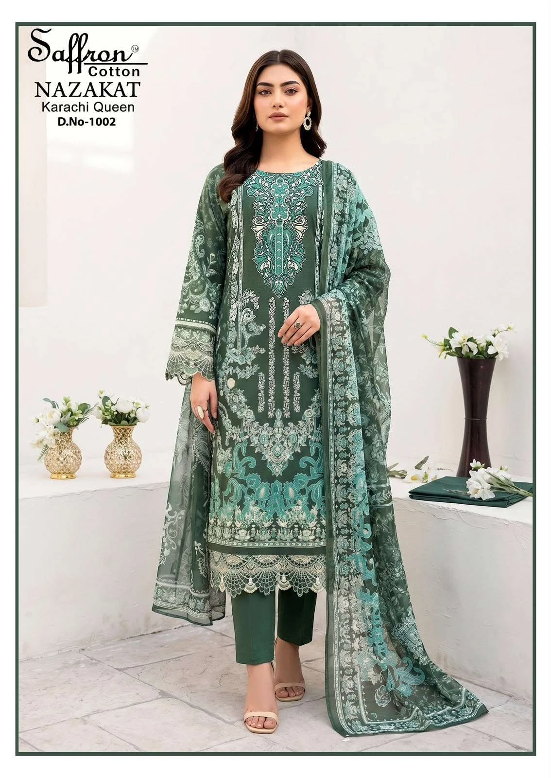 Saffron Cotton Nazakat Karachi Queen Vol 1