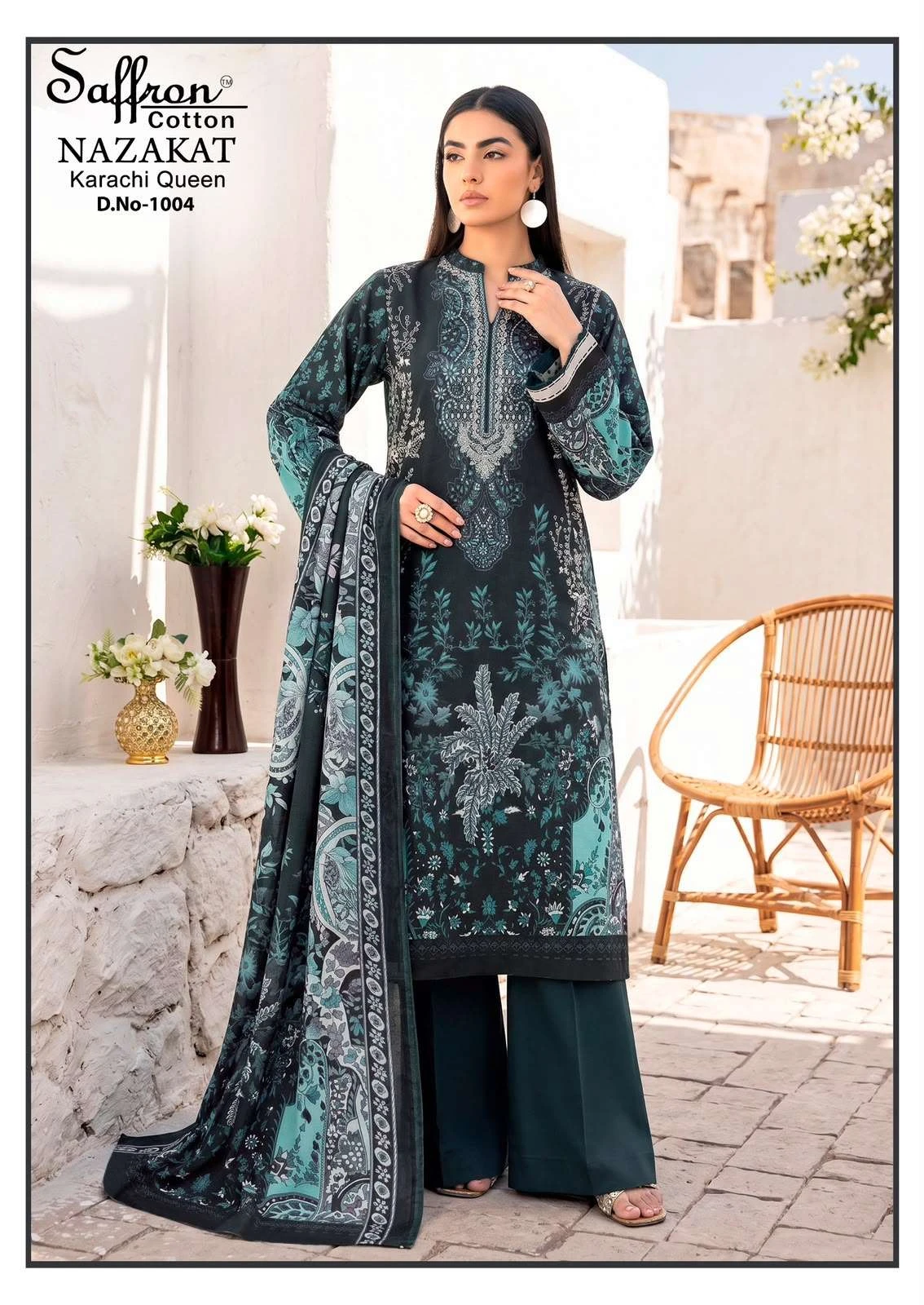 Saffron Cotton Nazakat Karachi Queen Vol 1