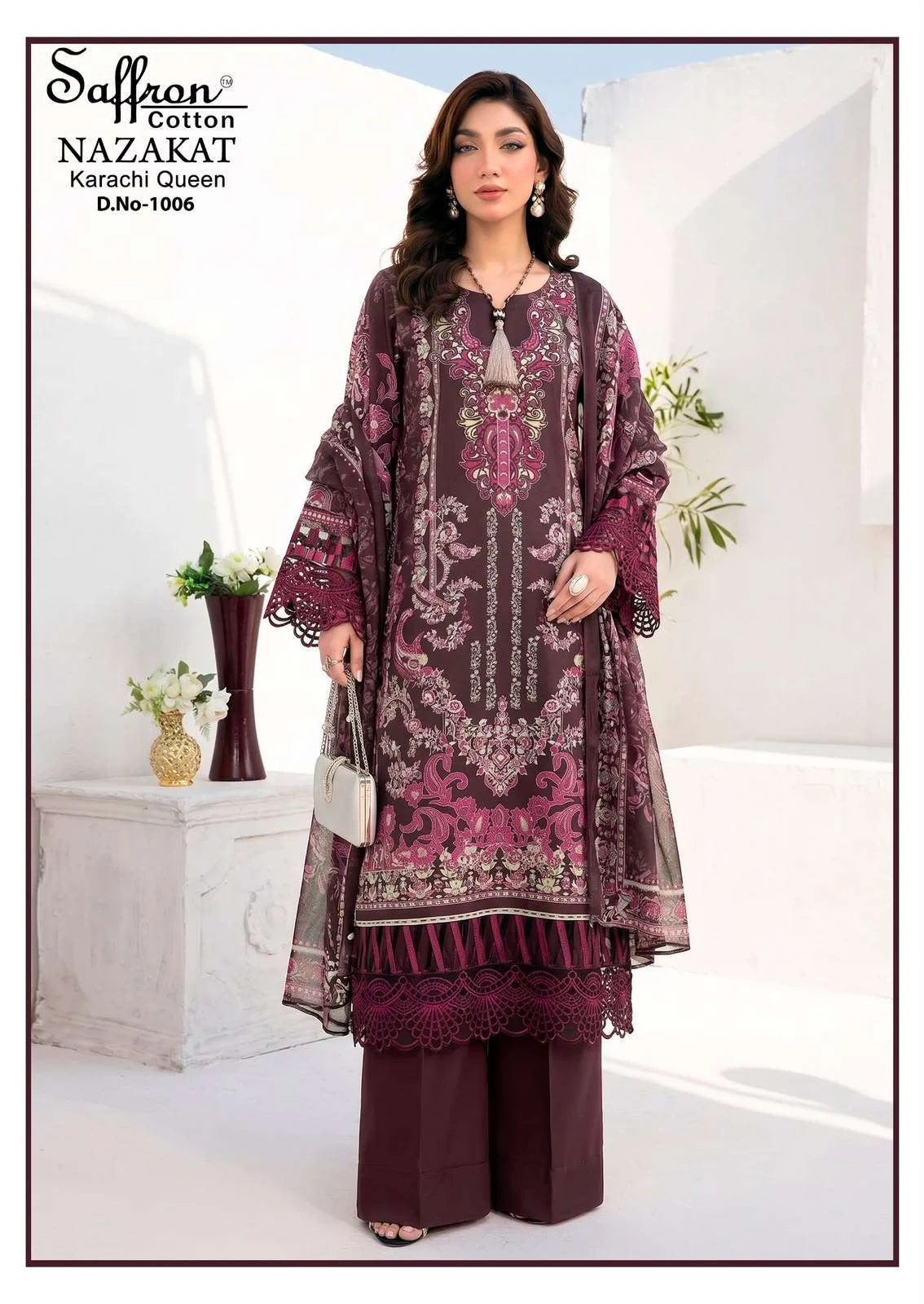 Saffron Cotton Nazakat Karachi Queen Vol 1