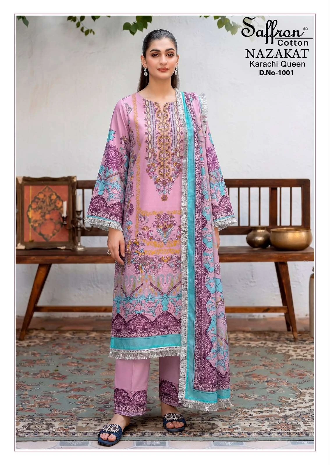 Saffron Cotton Nazakat Karachi Queen Vol 1