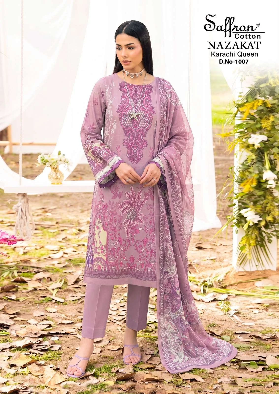Saffron Cotton Nazakat Karachi Queen Vol 1