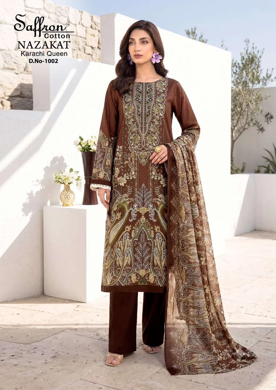 Saffron Cotton Nazakat Karachi Queen Vol 1