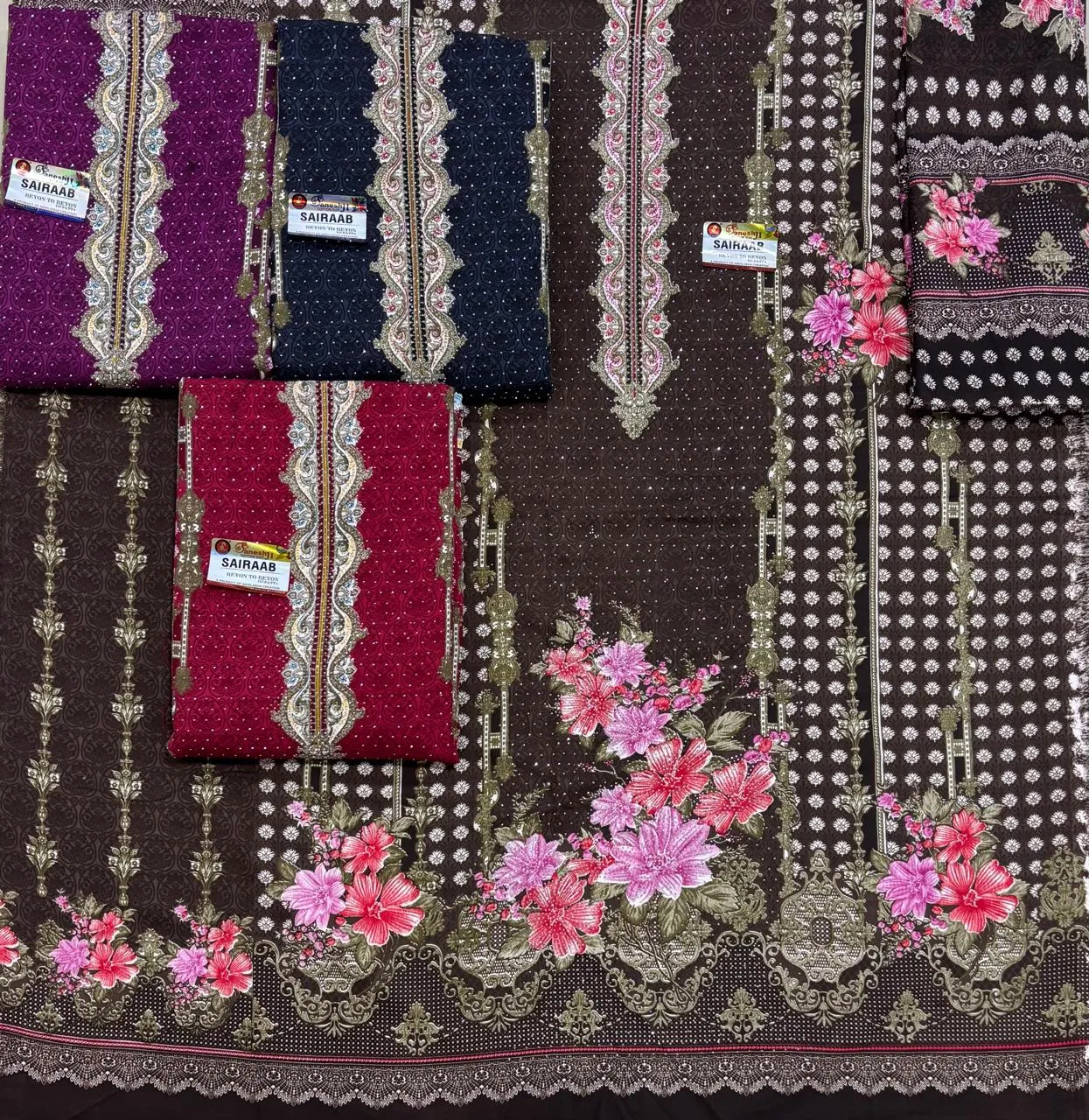 Sairaab Rayon Diamond Work