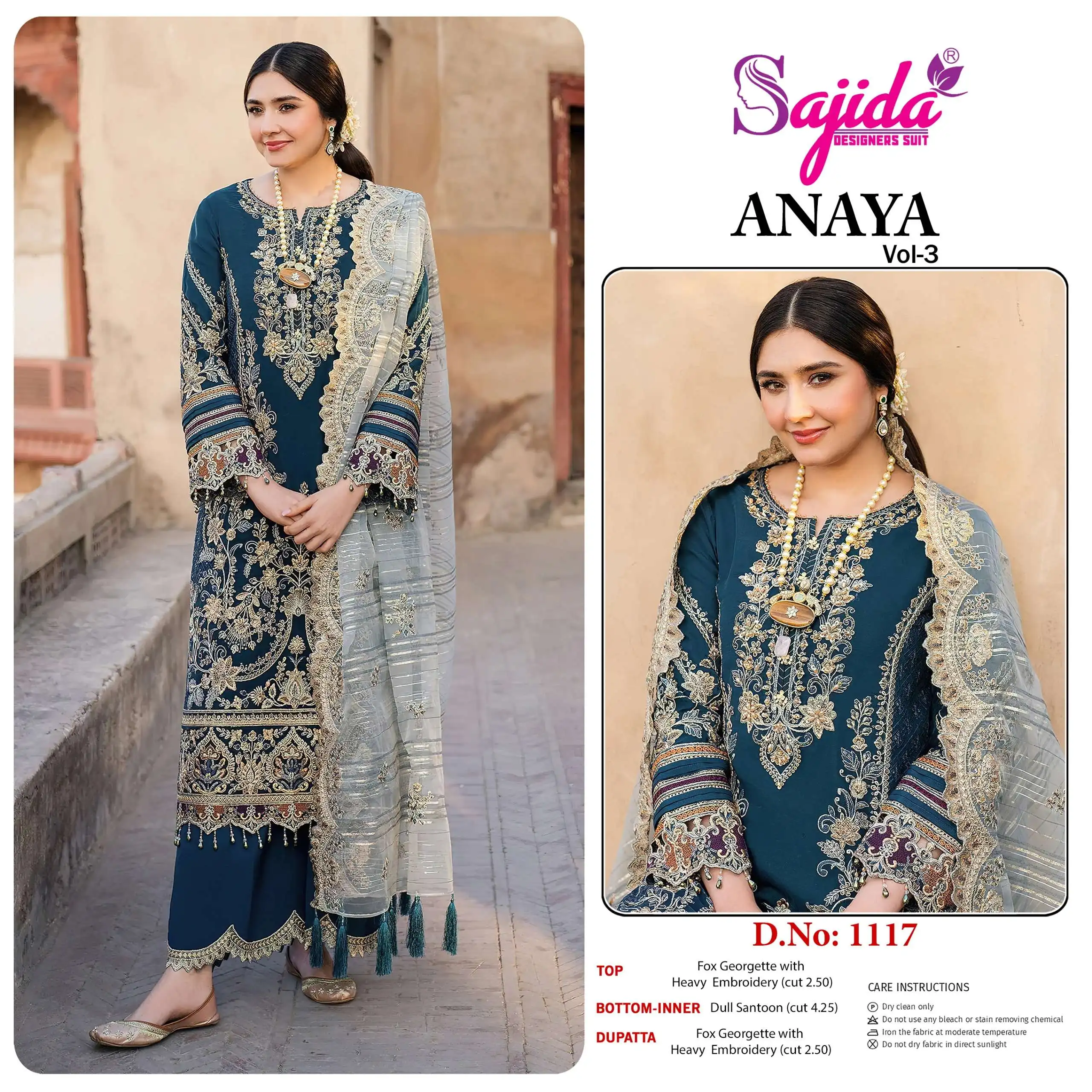 Sajida Designer Design No - 1116 - 1117 - 1118