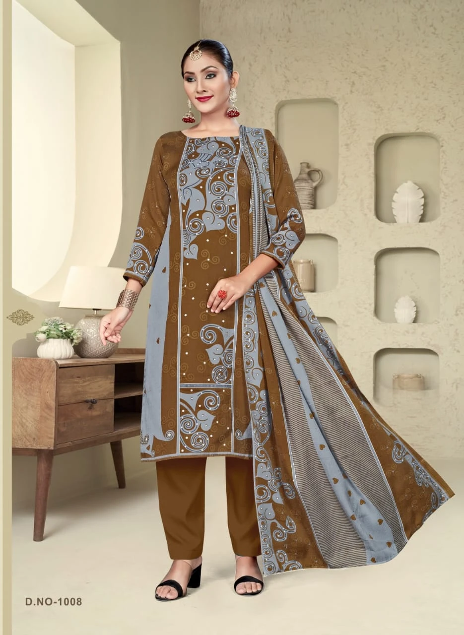 SAT Pashmina Shwal Suit Vol 15