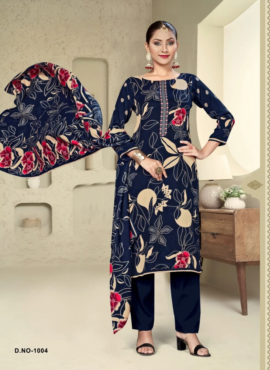 SAT Pashmina Shwal Suit Vol 15