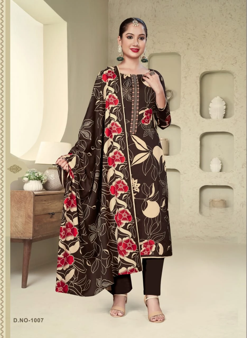 SAT Pashmina Shwal Suit Vol 15