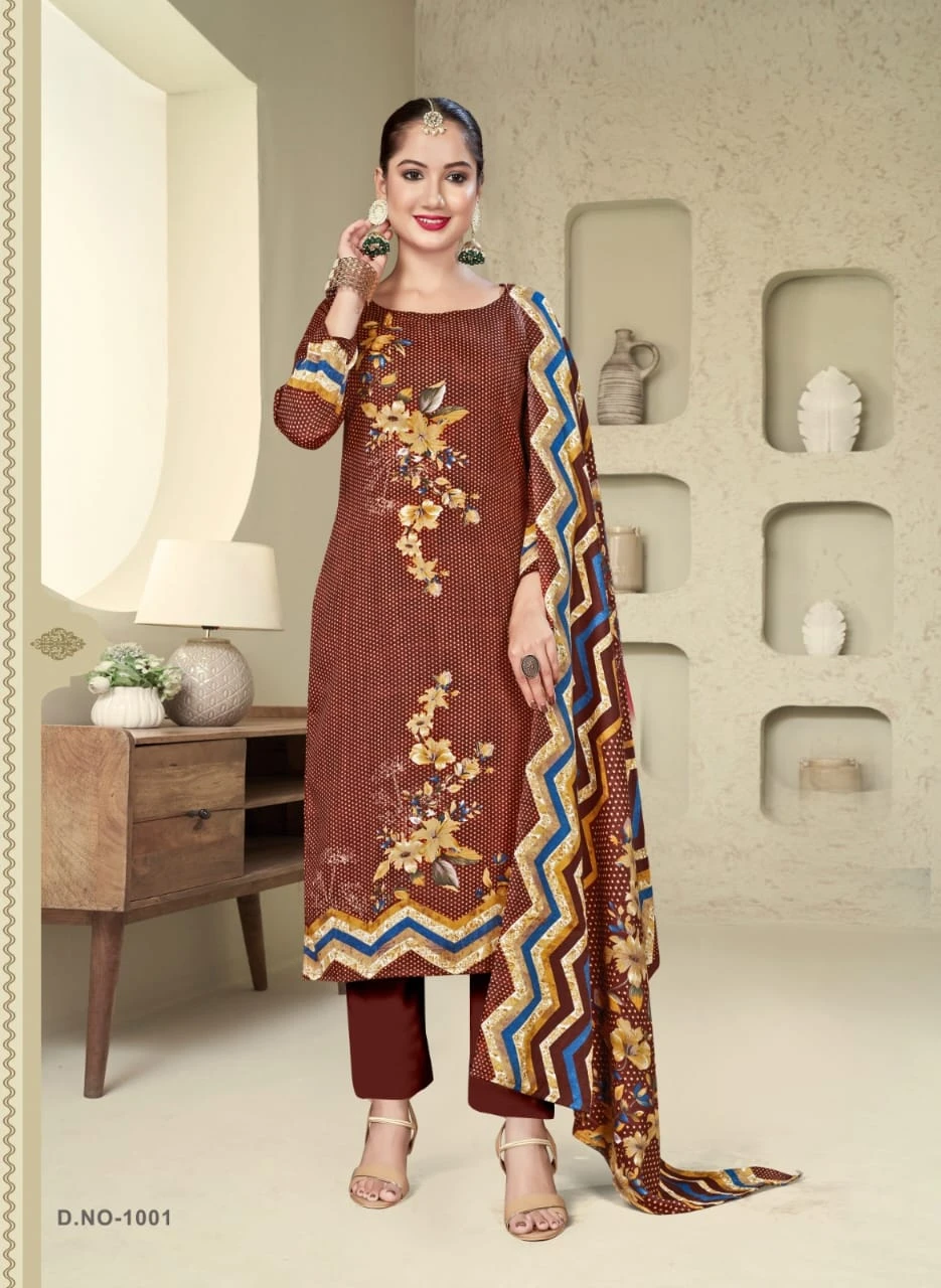 SAT Pashmina Shwal Suit Vol 15
