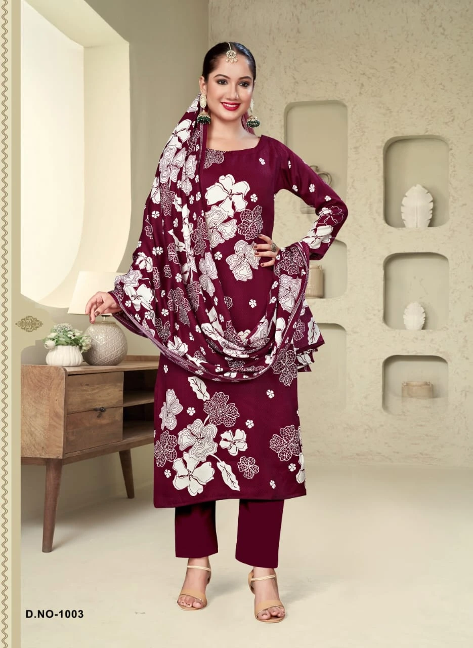 SAT Pashmina Shwal Suit Vol 15