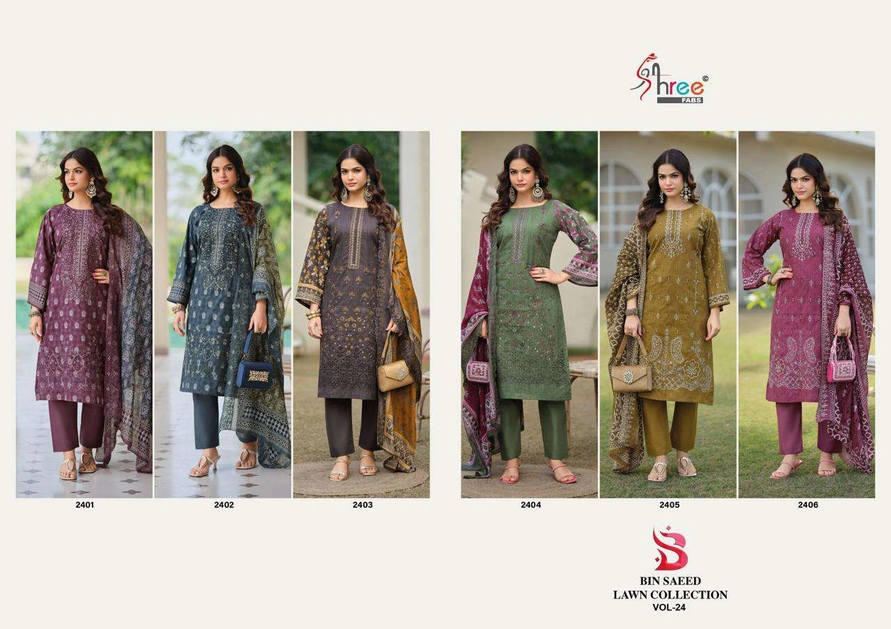Shree Fab Bin Saeed Lawn Collection Vol 24