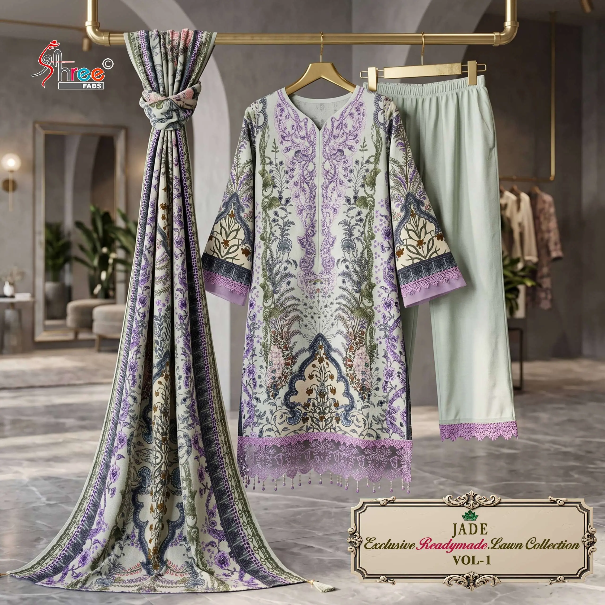 Shree Fab Jade Exclusive Lawn Ready Made Collection Vol 1 - Readymade Dress