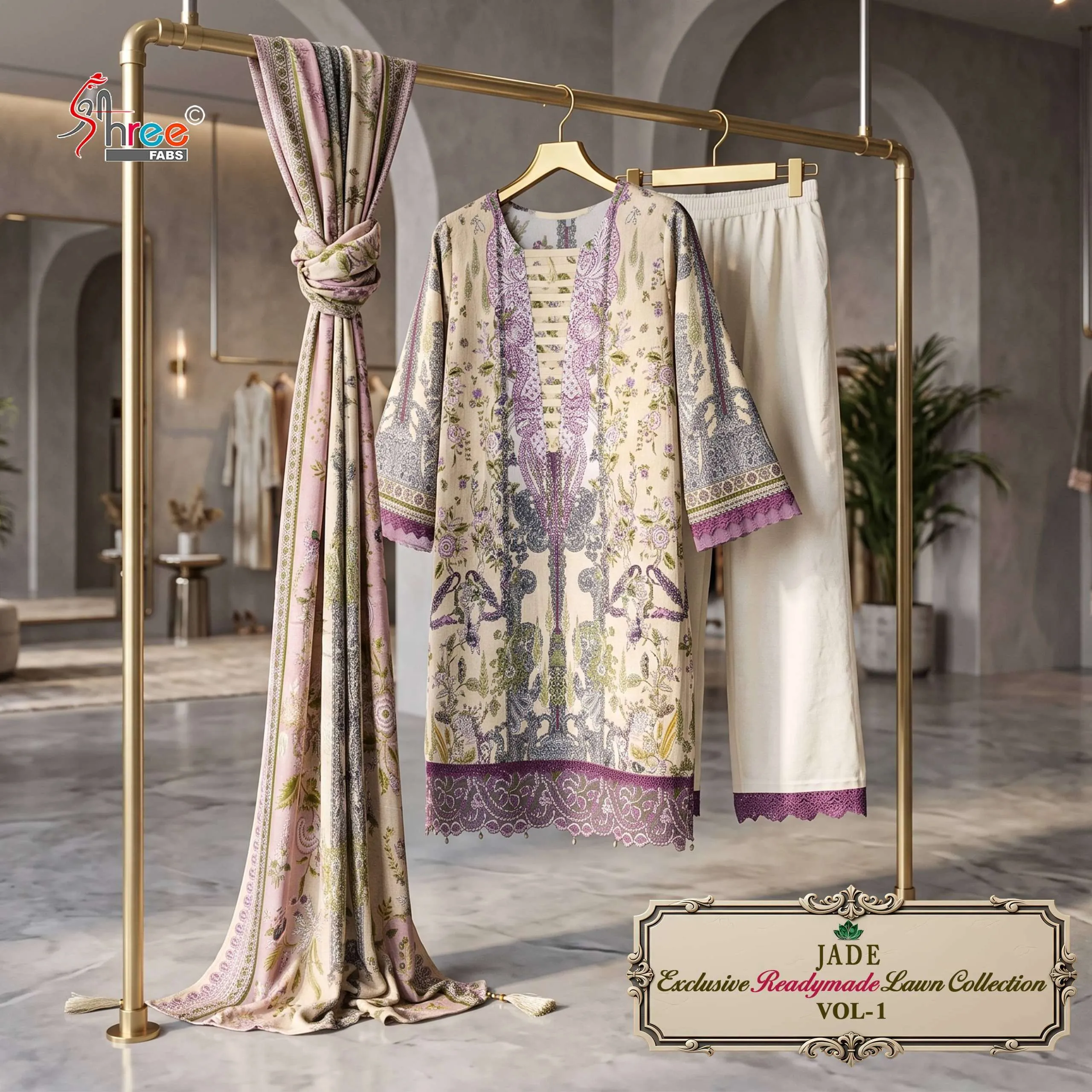 Shree Fab Jade Exclusive Lawn Ready Made Collection Vol 1 - Readymade Dress