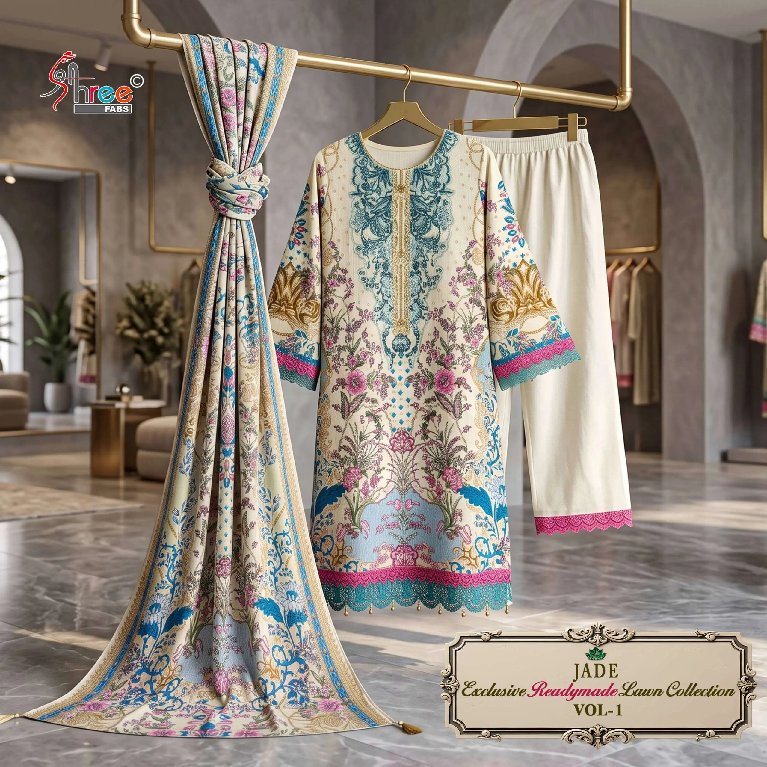 Shree Fab Jade Exclusive Lawn Ready Made Collection Vol 1 - Readymade Dress