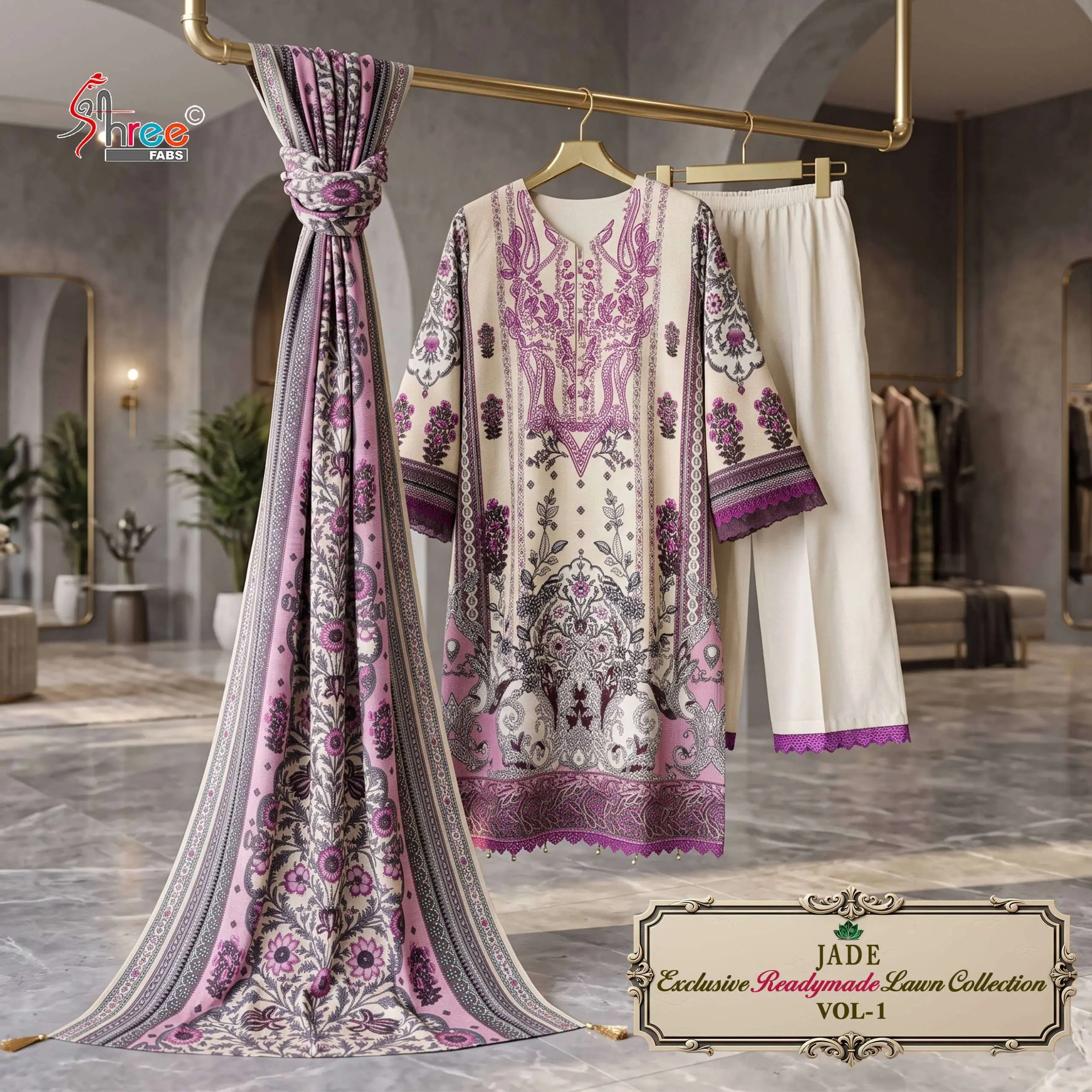 Shree Fab Jade Exclusive Lawn Ready Made Collection Vol 1 - Readymade Dress